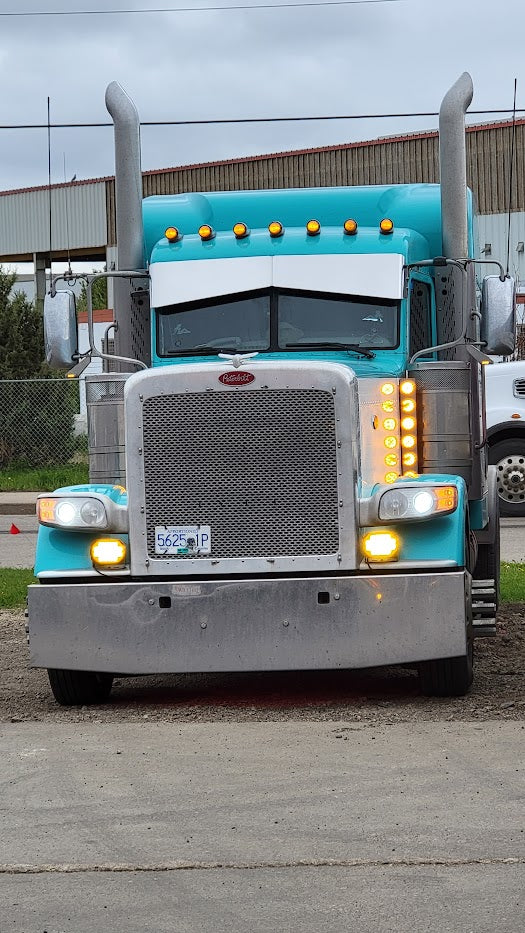 Peterbilt 12-8 reverse bow tie visor blindmounts.